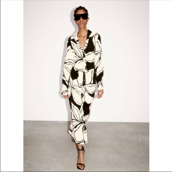 Zara black and white floral dress - Picture 7 of 10